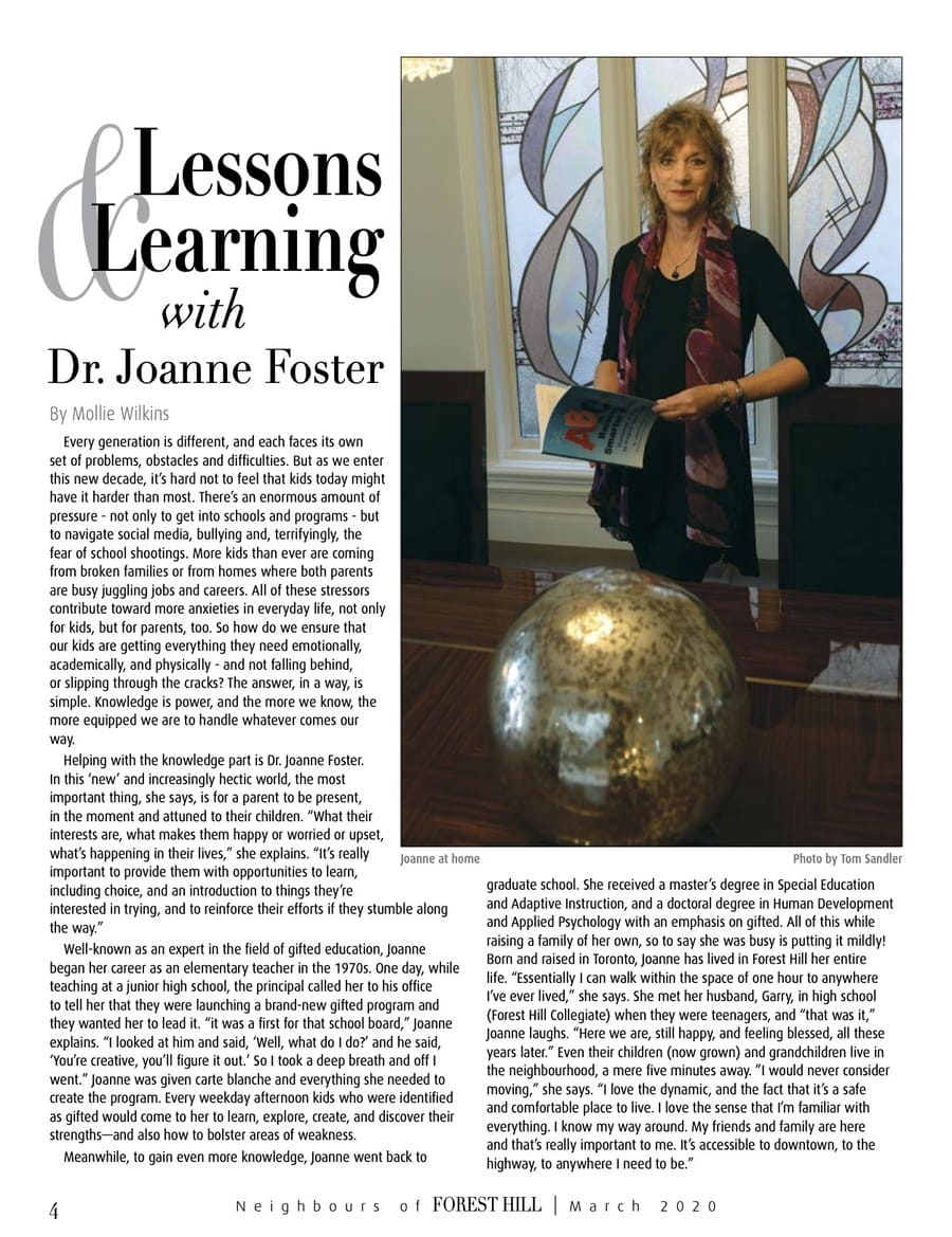Dr. Joanne Foster, Author, Advocate for Gifted Learning